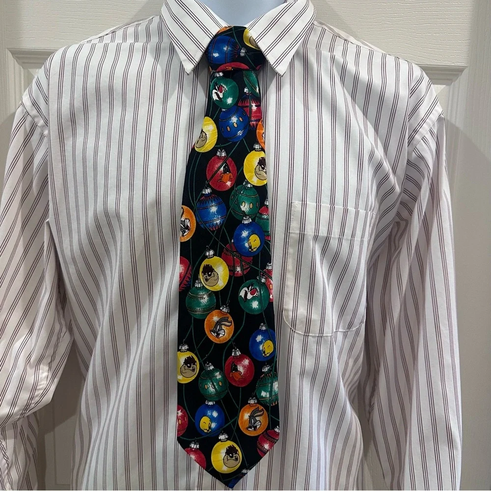 Looney Tunes Vintage Christmas Decorations Necktie 1995